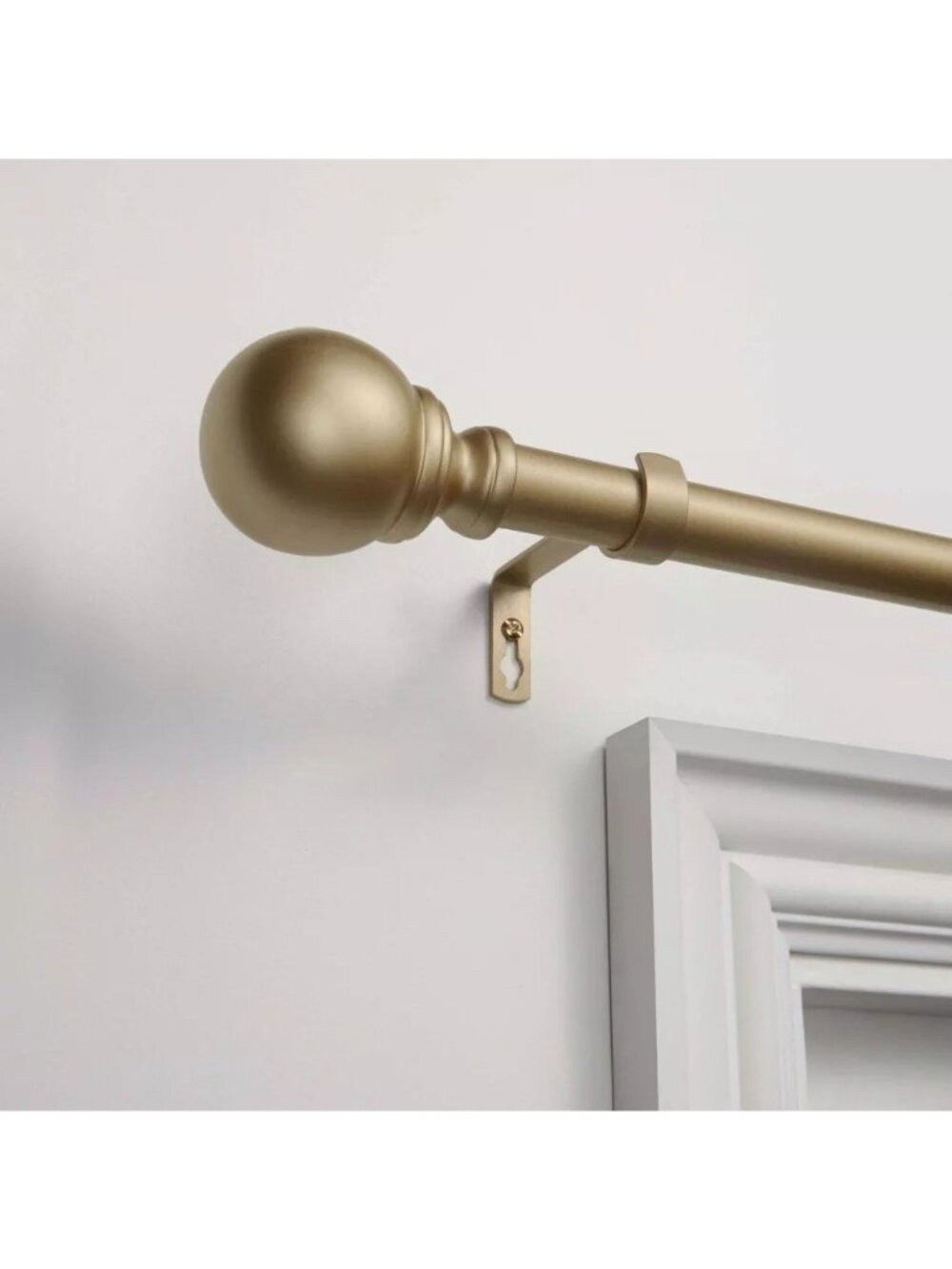 Threshold Metallic Gold Ball Finial Curtain Rod Expandable 36 to 72 inches